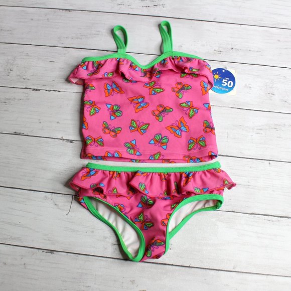 Wave Zone Baby Girl Swimsuit Size 18 Months Butterfly UV Protection - Picture 1 of 6